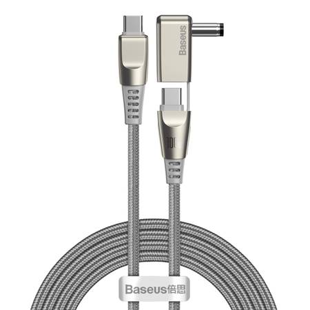 Бързо зареждащ кабел за данни Baseus Flash Series с кръгла глава Type C към C + DC 100W 2m