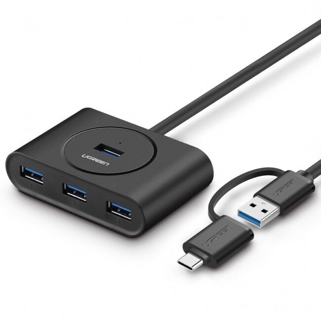 Хъб с 4 порта USB 3.0 + USB-C 3.1 UGREEN