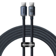 Кабел Baseus Crystal Shine, USB-C към USB-C, 100W, 1.2m (черен)