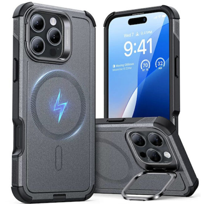 Калъф Cyber Tough Armor със стойка, iPhone 16 Pro Max