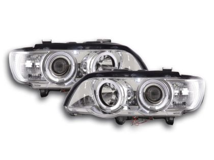 Кристални фарове Angel Eyes BMW X5 (99-03) - хром