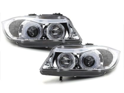 Кристални фарове Angel Eyes BMW E90 (05+) - хром