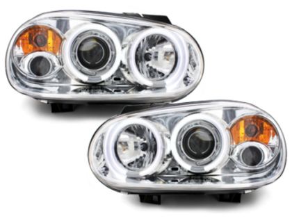 Кристални фарове Angel Eyes GOLF IV - хром