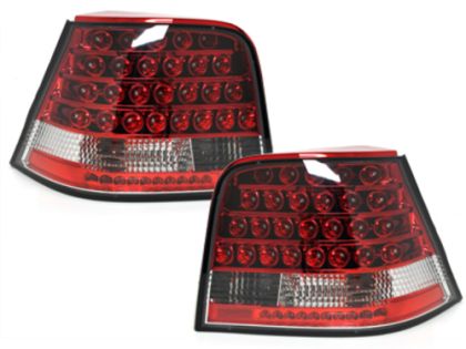 Диодни стопове GOLF IV - червени / хром