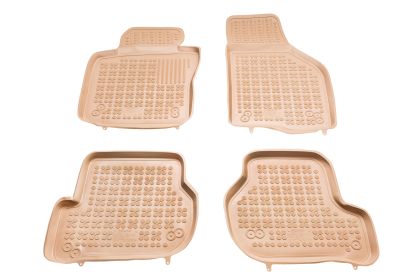 Гумени стелки за VW Golf 5 / Golf 6 / Jetta / Seat Leon (2004-2012) / Sirocco / Octavia 2 (2004-2013) - тип леген бежови