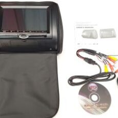 7" DVD плеър в подглавник с USB и безжичен джойстик за видеоигри - черен