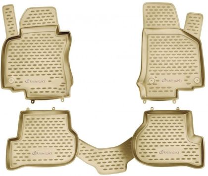 3D Гумени стелки за MERCEDES S-Class W220 (1998-2005) - long base, бежови 4pcs.