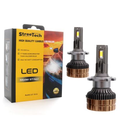 Лед крушки - Led система D1S / D2S / D2R / D3S / D4S модел STN1 за 12 Волта - 55W - Canbus 6000K - 1400% повече светлина