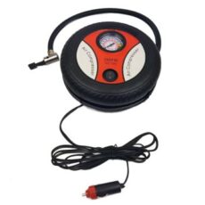 Компресор за гуми с манометър, 12V с букса за запалка - кръгъл