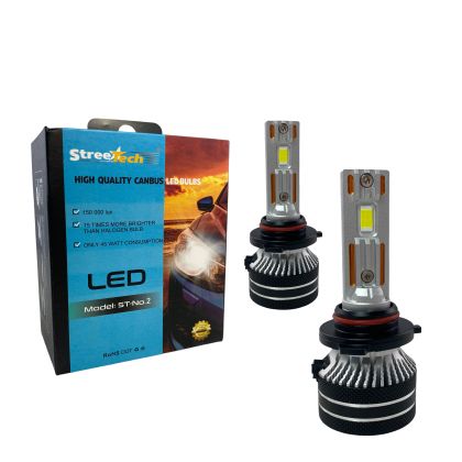 Лед крушки - Led система 9005 / HB3 Streetech модел STN2 за фарове - 150 000 Лукса, 45W - Canbus 6000K - 1500% повече светлина