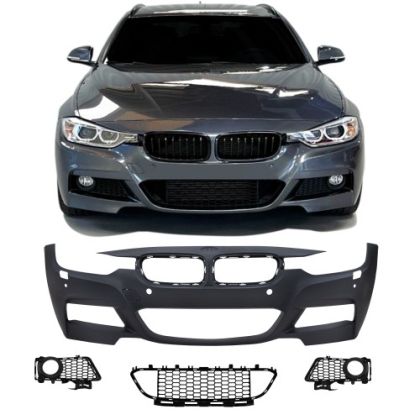 Предна Броня за BMW F30 (2011+) - M-Tech с отвори за парктроник - JOM