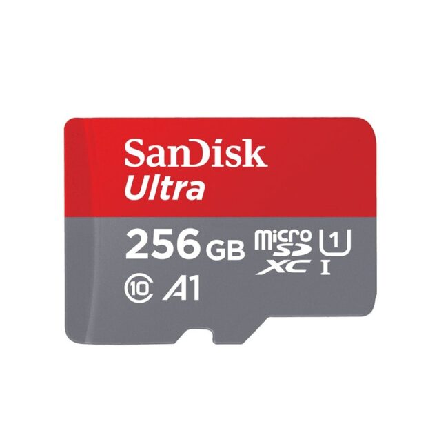 256GB MicroSD карта с памет SANDISK ULTRA, 100MB/S, CLASS 10, UHS-1