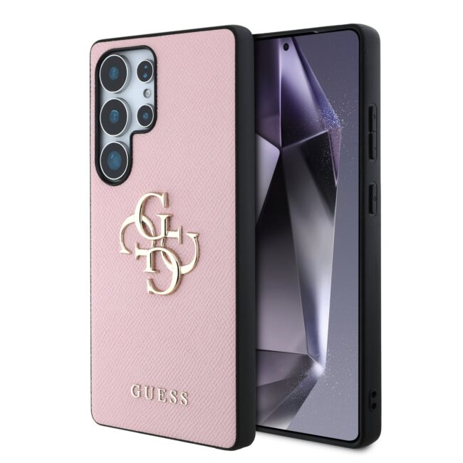 Калъф Guess GUHCS25LPGT4MBP Samsung S25 Ultra PU Grained 4G Metal Logo Pink
