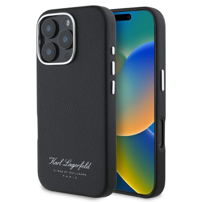 Калъф Karl Lagerfeld KLHCP16XPGWCMKHK Apple iPhone 16 Pro Max Grained PU Hotel RSG Black