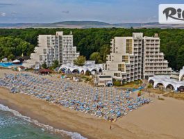Специална оферта за Почивка на първа линия в Албена от 8 до 21.06 и от 7 до 13.09! All Inclusive нощувка + басейн с мин. вода, 2 шезлонга и 1 чадър на плажа от Хотел Нона