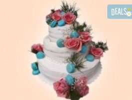 Мега Оферта Винтидж сватбена торта с цветя: 60, 80 или 100 парчета от Джорджо Джани