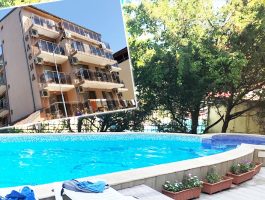 Оферта На 150м. от плажа в Приморско! Нощувка за 2-ма, 3-ма или 4-ма + басейн в семеен хотел Елена