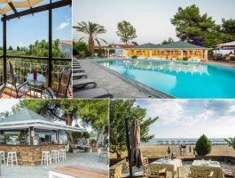 Оферта На 200м. от плажа в Coral Blue Beach Hotel, Геракини, Гърция! Нощувка за ДВАМА със закуска и възможност за вечеря + басейн