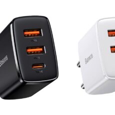 Зарядно устройство BASEUS 220V 30W, 2xUSB-A, USB-C, Compact