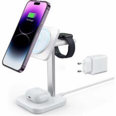Зарядно ESR устройство Wireless HaloLock 15W, Qi2, 3in1 Phone+AirPods+iWatch